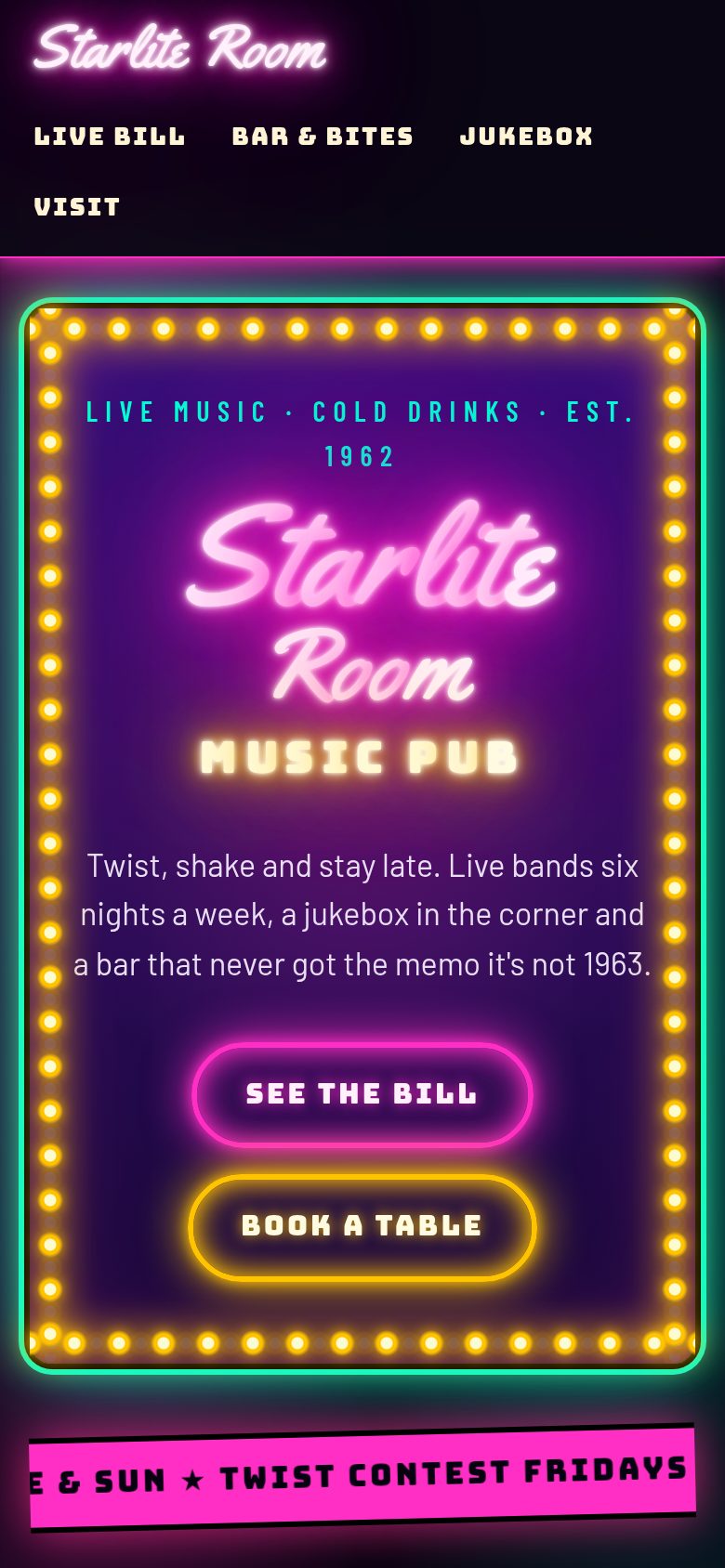 Starlite Room on a phone