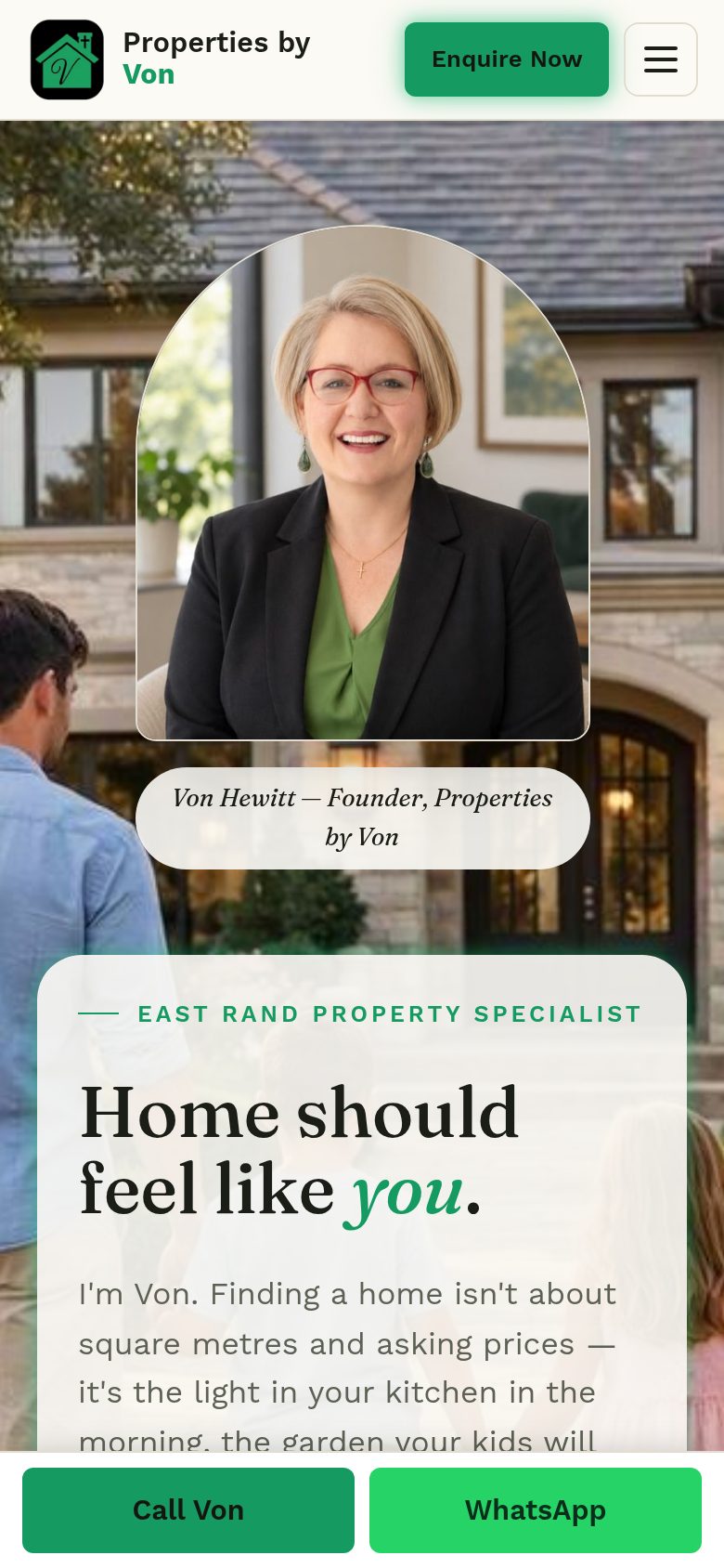 Properties by Von on a phone
