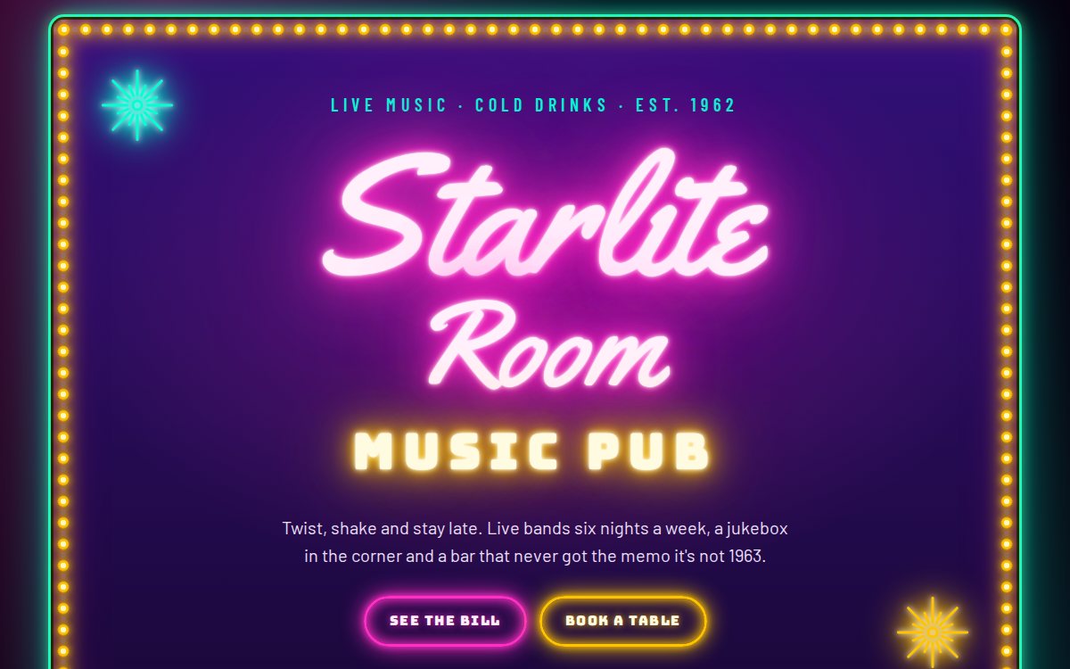Starlite Room website